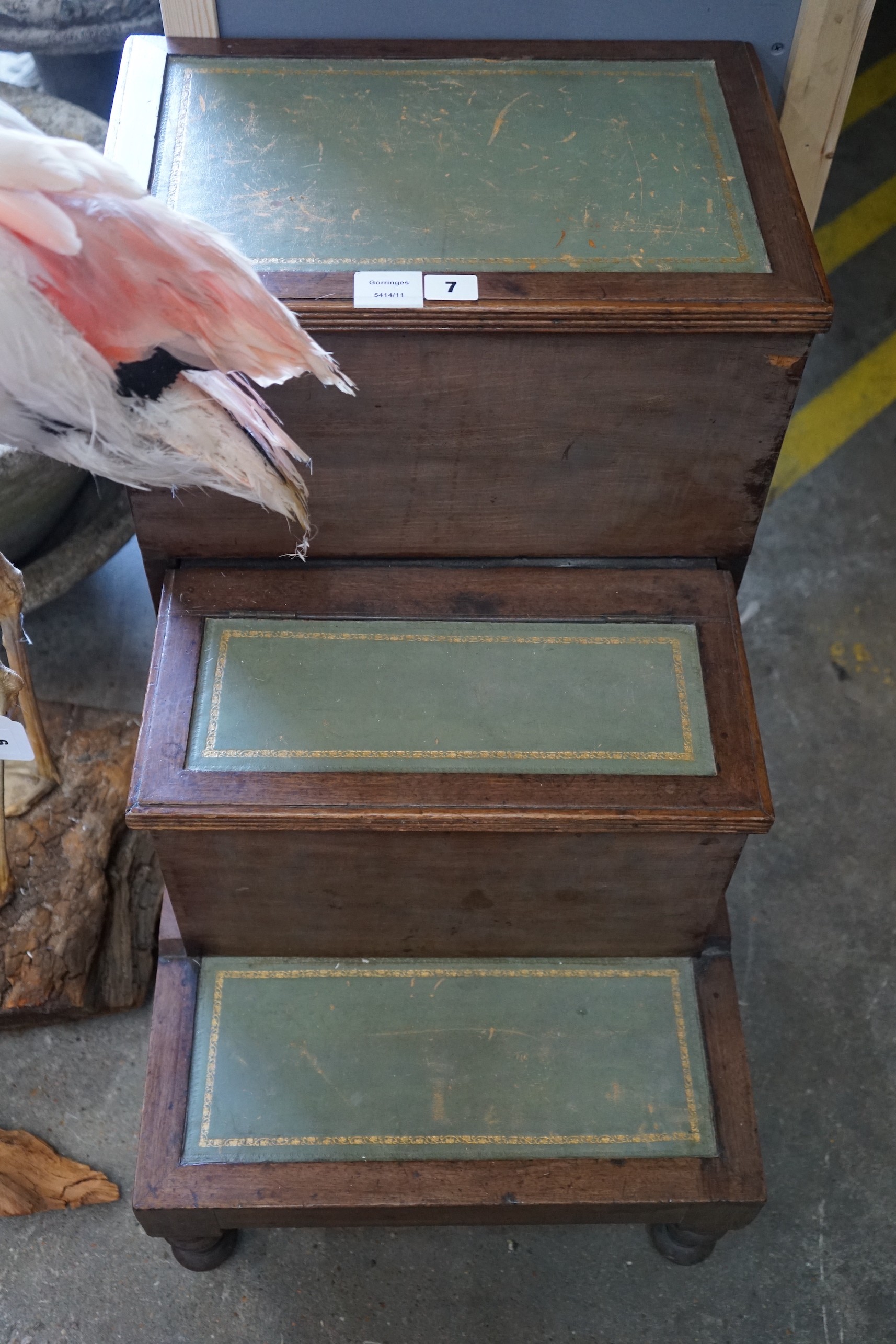 A Victorian mahogany step commode, width 44cm, depth 68cm, height 66cm